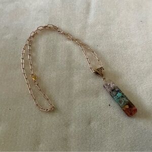 Multicolor Pendant Necklace, 24”